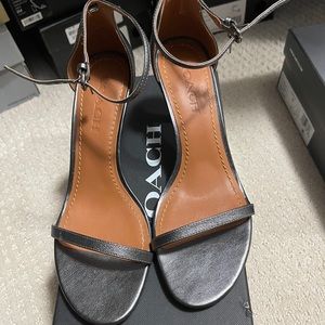 Coach Gunmetal Grey Heeled Sandal